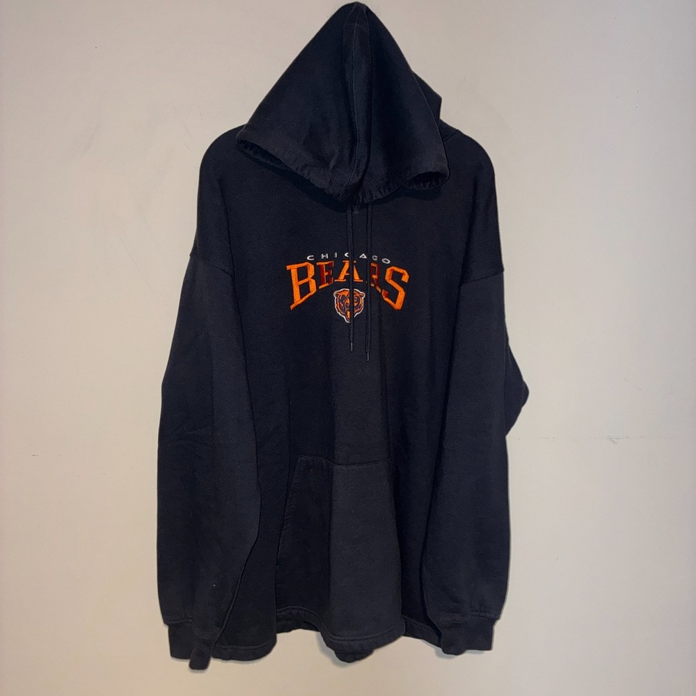 Chicago Bears Embroidered Hoodie Sweatshirt XL Black NFL Pullover